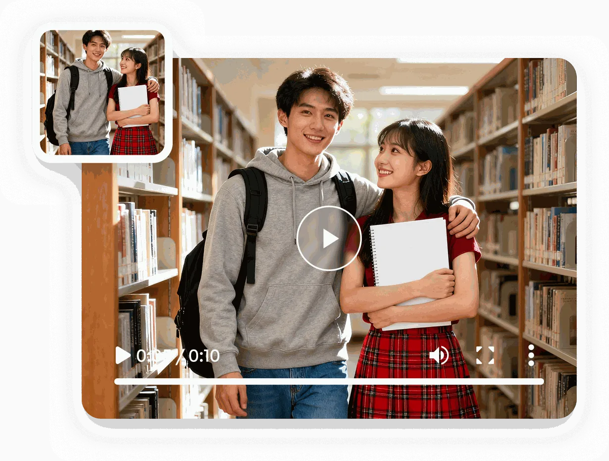 写真からロマンチックなキス動画を生成