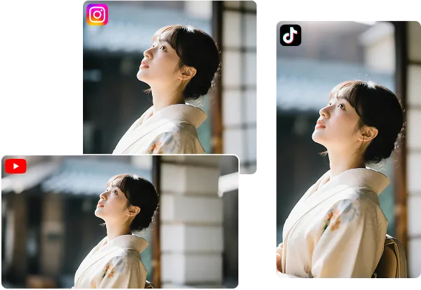 SNS画像の余白をAIで補完｜ピッタリのサイズに調整